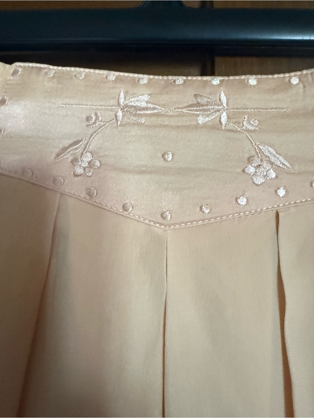 Vintage peach 100% silk skirt Patricia Magali 12 - Picture 4 of 4